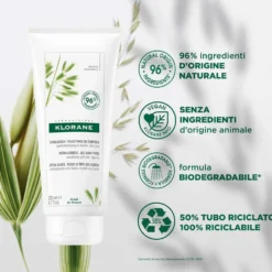 Klorane Latte D'Avena - Balsamo Ultra-Dolce per Tutti i Tipi di Capelli, 200ml