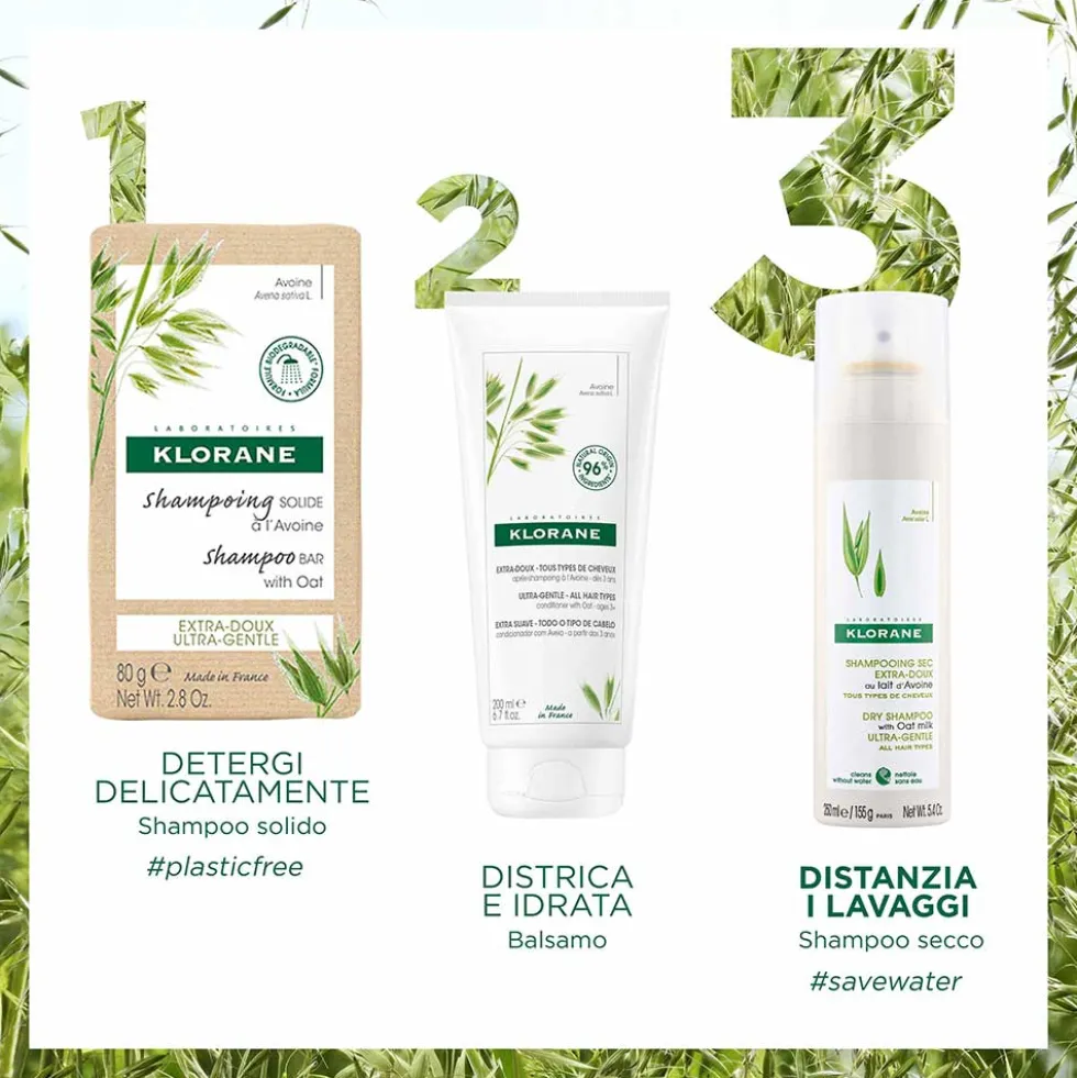 Klorane Latte D'Avena - Balsamo Ultra-Dolce per Tutti i Tipi di Capelli, 200ml