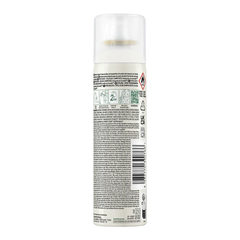 Klorane Latte D'Avena - Shampoo Secco Extra-Delicato all'Avena e Ceramide, 150ml