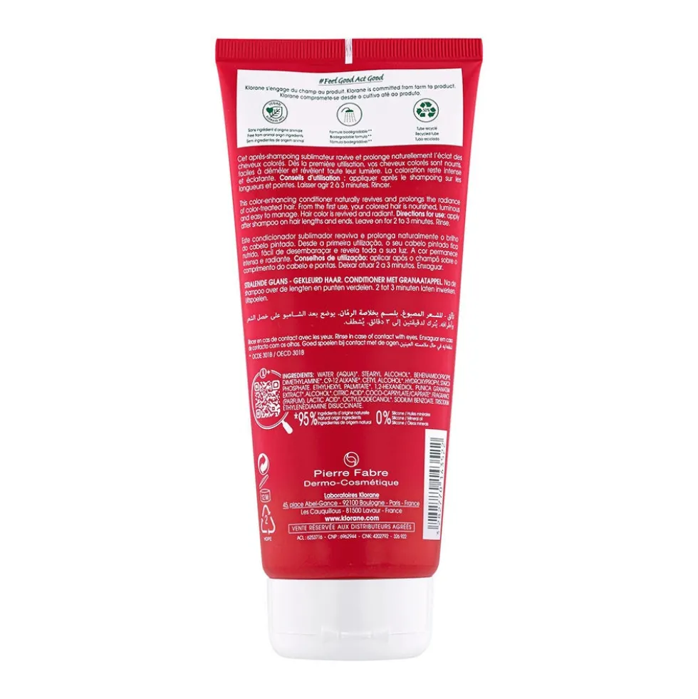 Klorane Melograno - Balsamo Dopo Shampoo per Capelli Colorati, 200ml