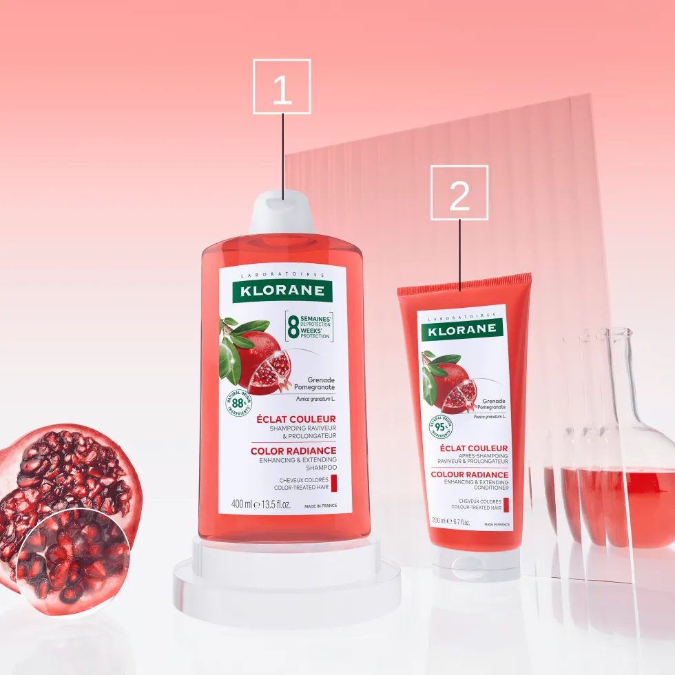 Klorane Melograno - Shampoo Luminosità per Capelli Colorati, 400ml