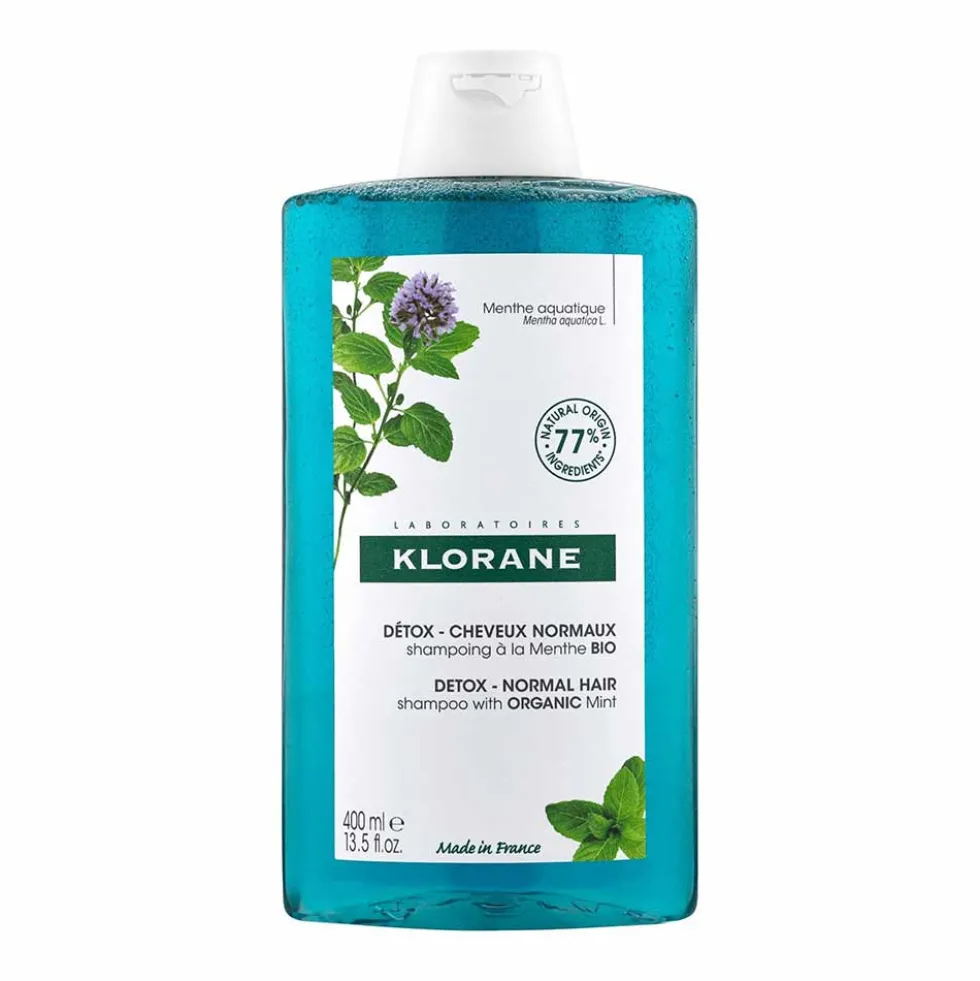 Klorane Menta Acquatica - Shampoo Detox Capelli Esposti all'Inquinamento, 400ml