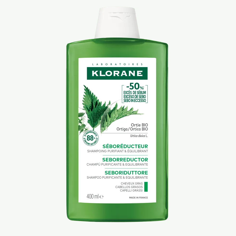 Klorane Ortica - Shampoo Seboriduttore Capelli Grassi, 400ml