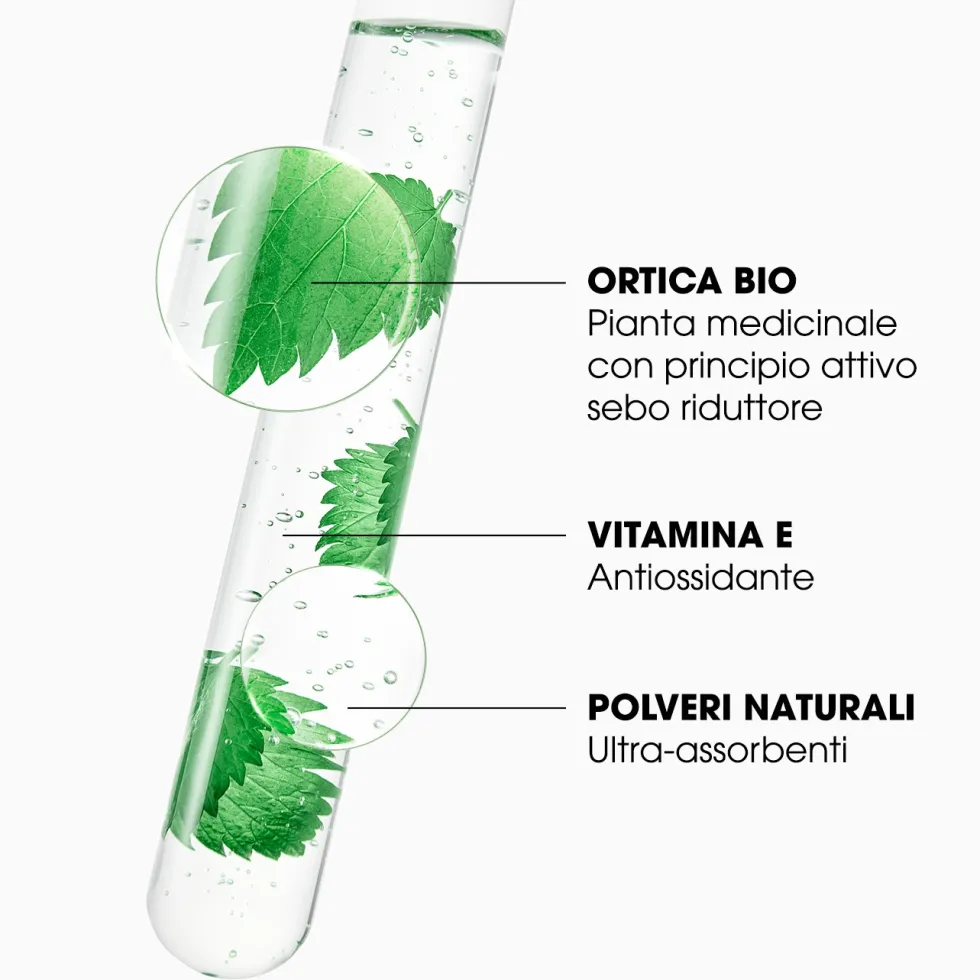 Klorane Ortica - Shampoo Secco all'Ortica & Vitamina E Purificante per Capelli Grassi, 150ml