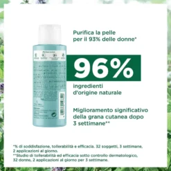 Klorane Polvere Purificante 3 in 1 - Detergente viso esfoliante per le pelli miste e grasse, 50 g