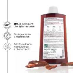 Klorane Shampoo Fortificante & Stimolante alla Chinina Stimola la Crescita dei Capelli Indeboliti, 400ml