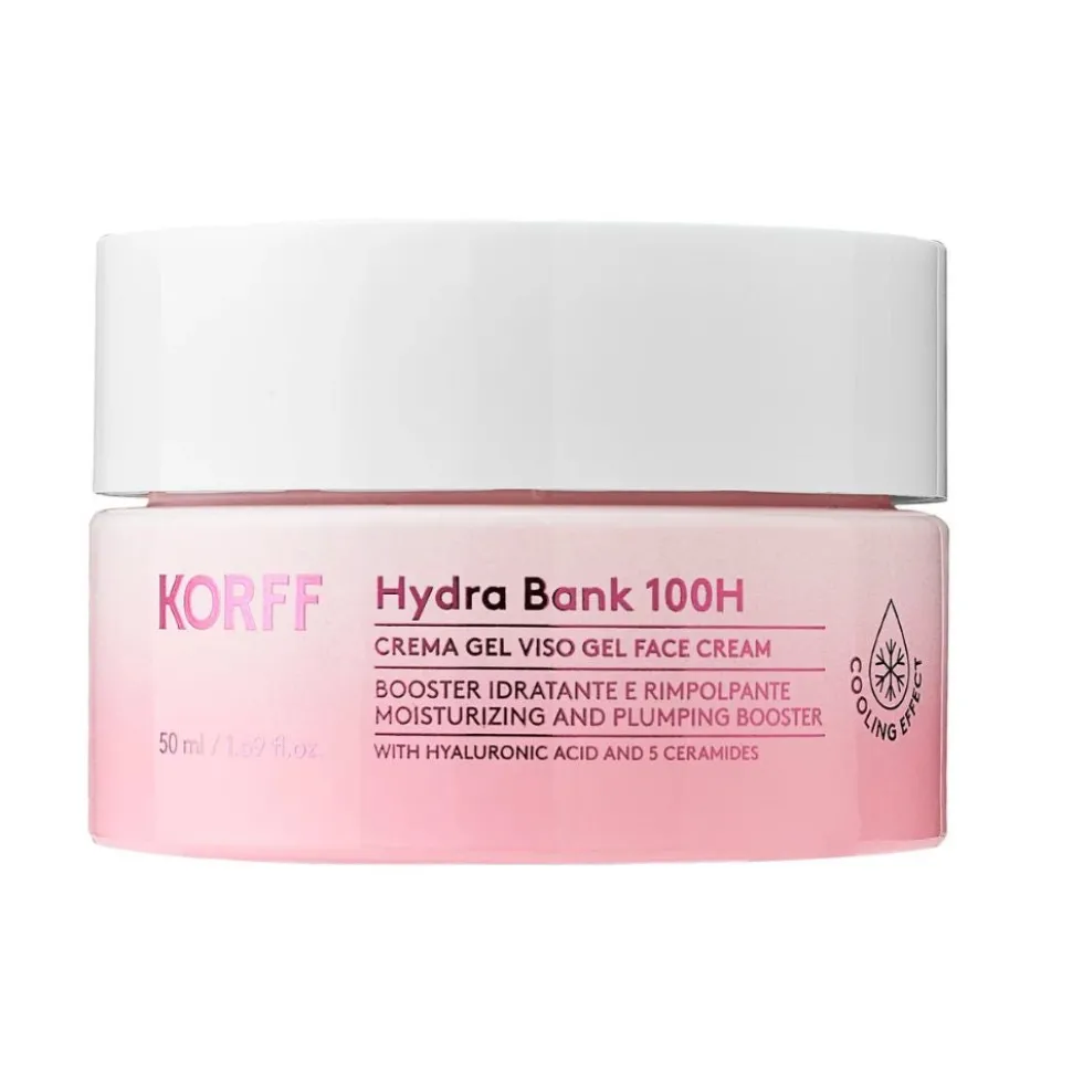 Korff Hydra Bank 100H Crema gel viso Booster idratante e rimpolpante, 50 ml