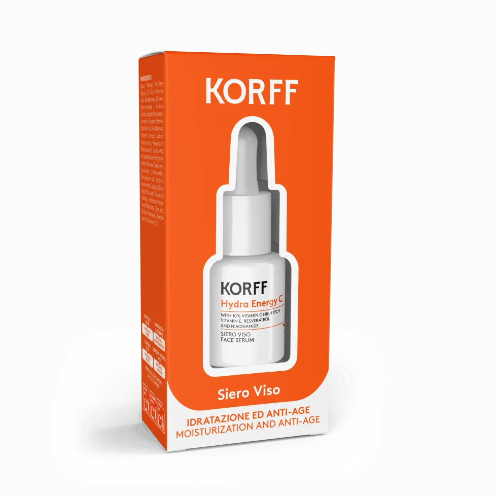 Korff Hydra Energy C Glow Siero viso antiossidante e illuminante alla vitamina C, 10 ml