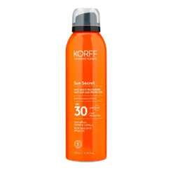 Korff Sun Secret - Olio solare spray SPF 30 per la protezione del corpo e dei capelli, 200 ml