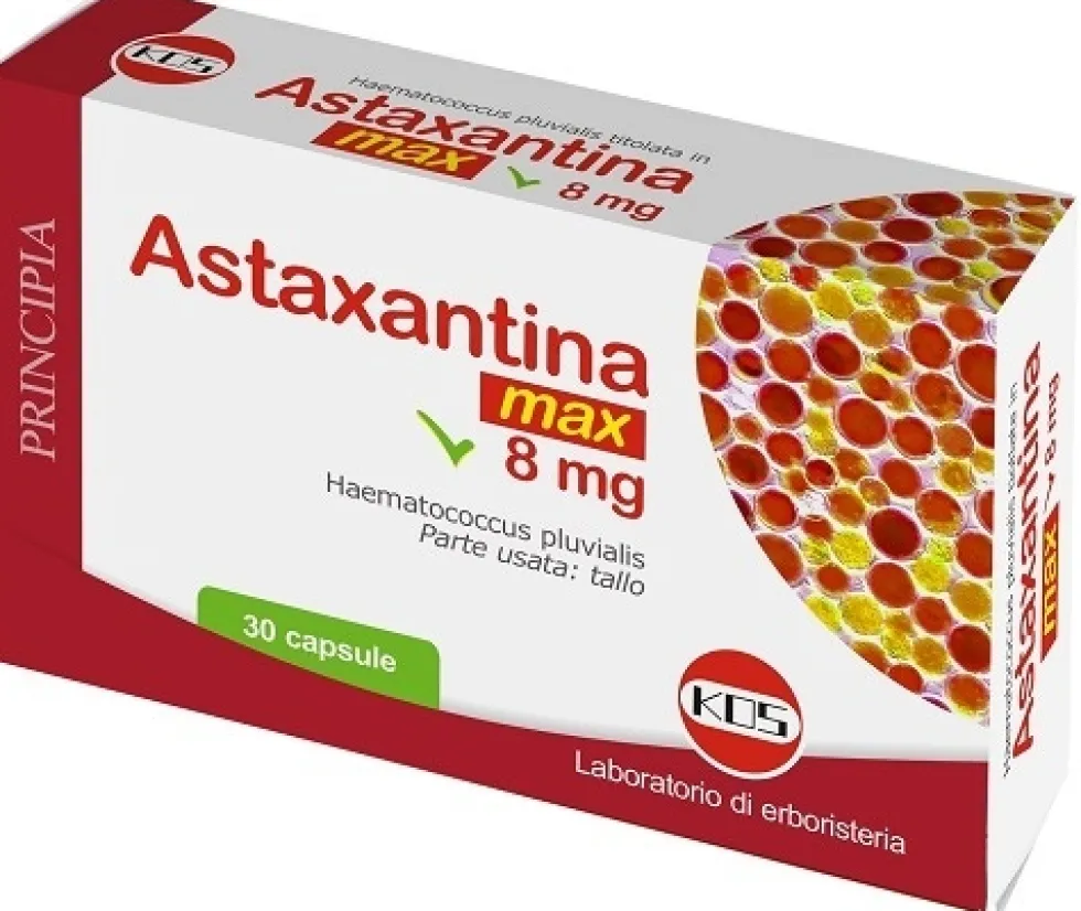 Kos Astaxantina Max Integratore alimentare ad azione antiossidante, 30 capsule