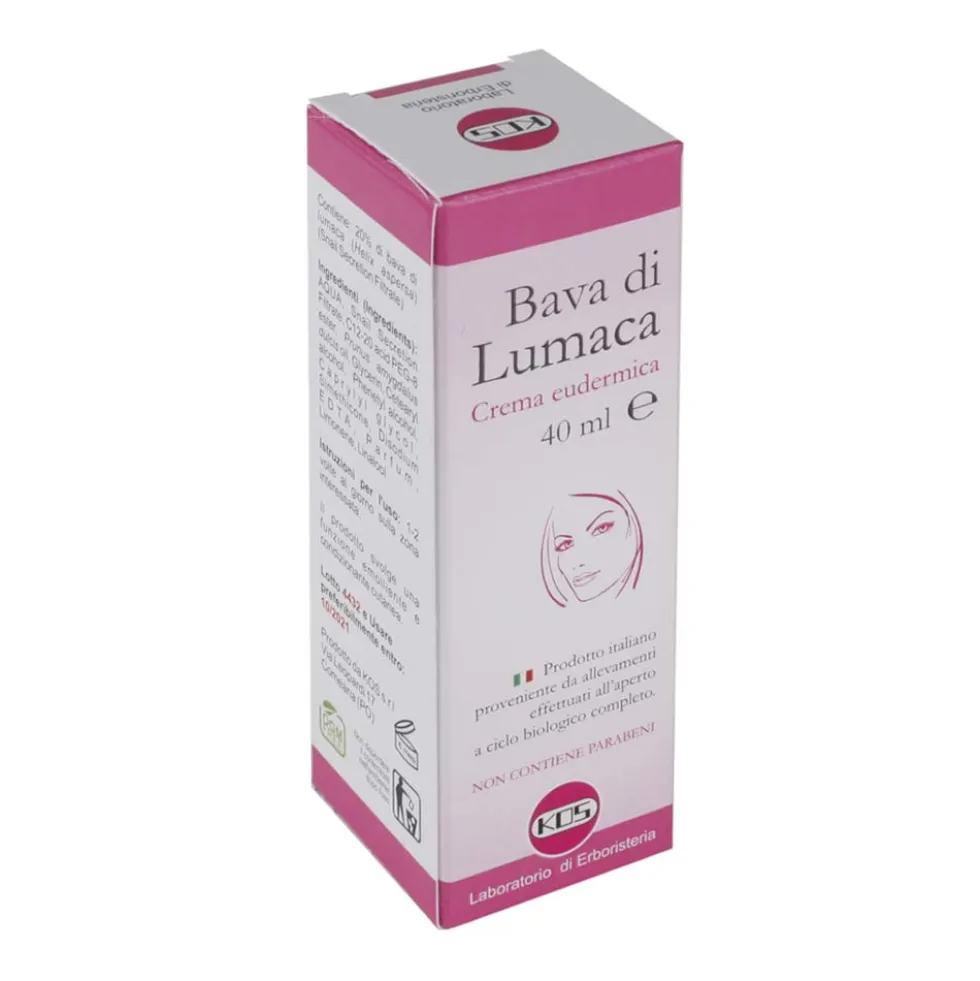 Kos Crema eudermica alla bava di lumaca - Crema viso per pelli sensibili e arrossate, 40 ml