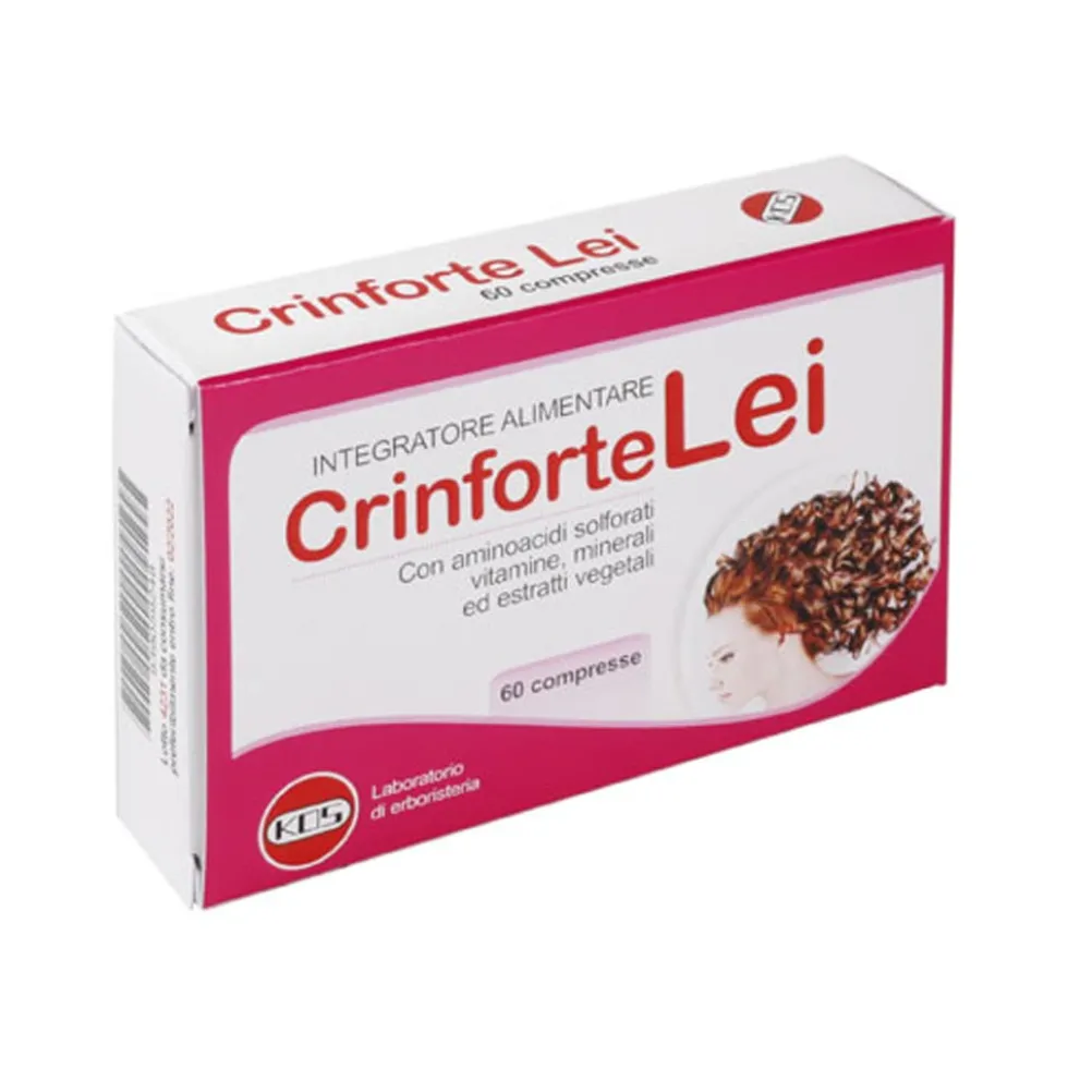 Kos Crinforte Lei - Integratore alimentare anticaduta per i capelli e le unghie, 60 compresse