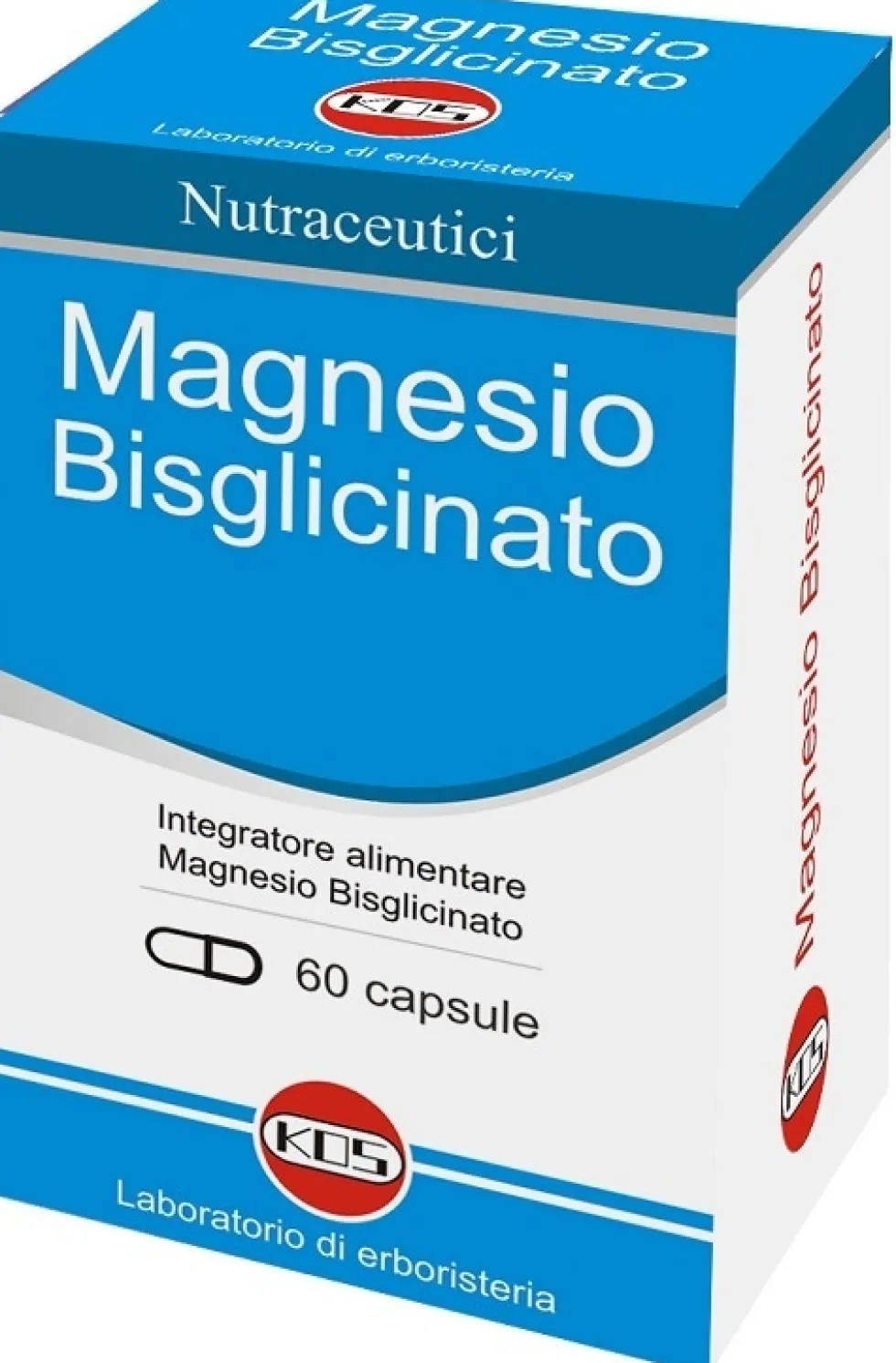 Kos Magnesio bisglicinato - Integratore per la funzione muscolare e la stanchezza, 60 capsule