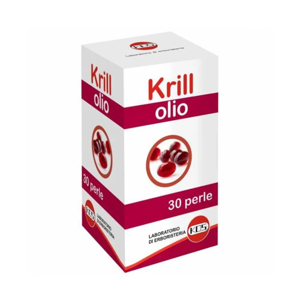 Kos Olio di krill - Integratore alimentare per il colesterolo e la circolazione, 30 perle