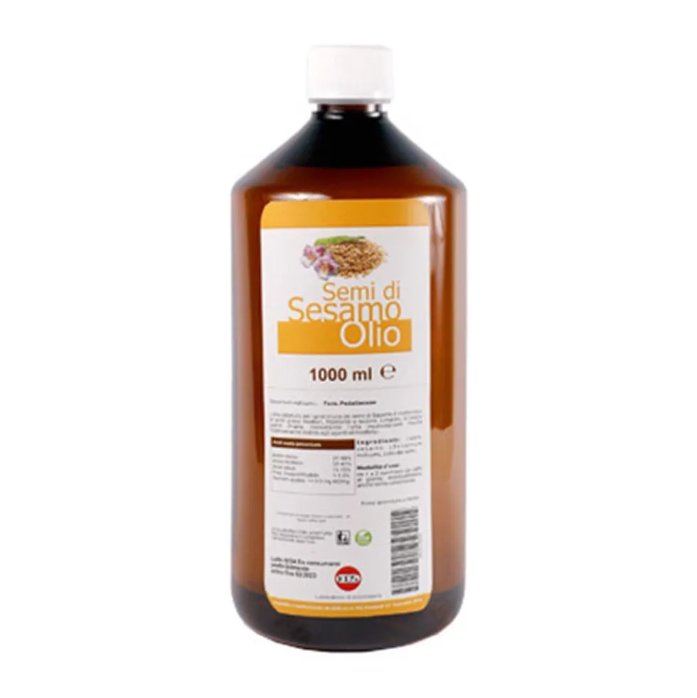 Kos Olio di semi di sesamo - Olio spremuto a freddo per uso orale e come condimento, 1000 ml