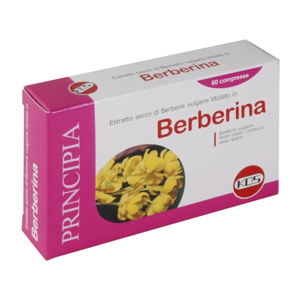 Kos Principia Berberina - Integratore per la funzione digerente e cardiovascolare, 60 compresse