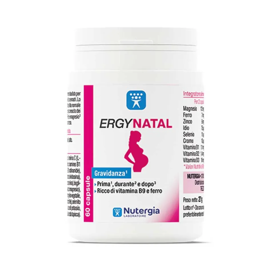 Laboratori Nutergia Ergynatal Integratore Vitamine e Minerali, 60 Capsule