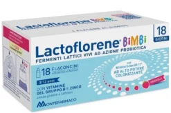 Lactoflorene Bimbi - Integratore probiotico per l'equilibrio della flora intestinale, 18 flaconcini