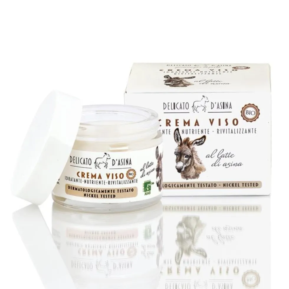 La Dispensa Delicato d'Asina - Crema viso bio idratante e nutriente per la pelle secca, 50 ml