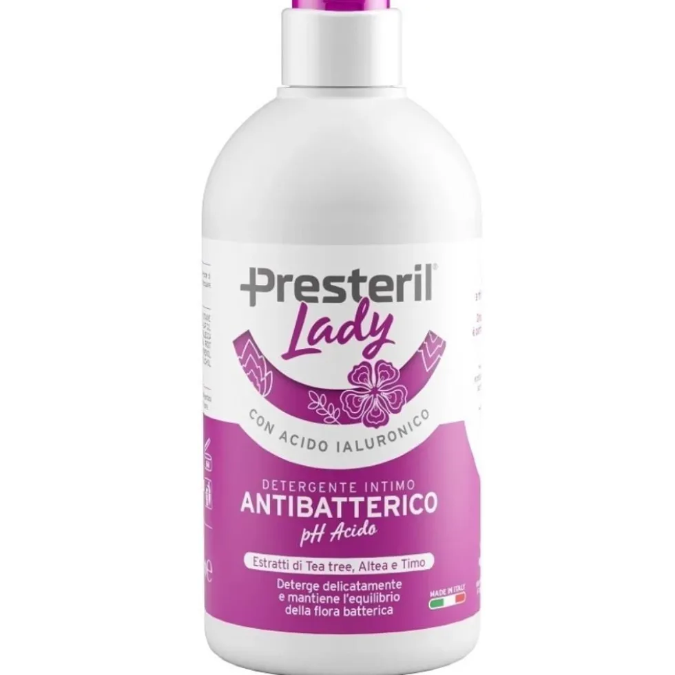 Lady Presteril Detergente intimo antibatterico - Detergente a pH acido per l'igiene, 500 ml