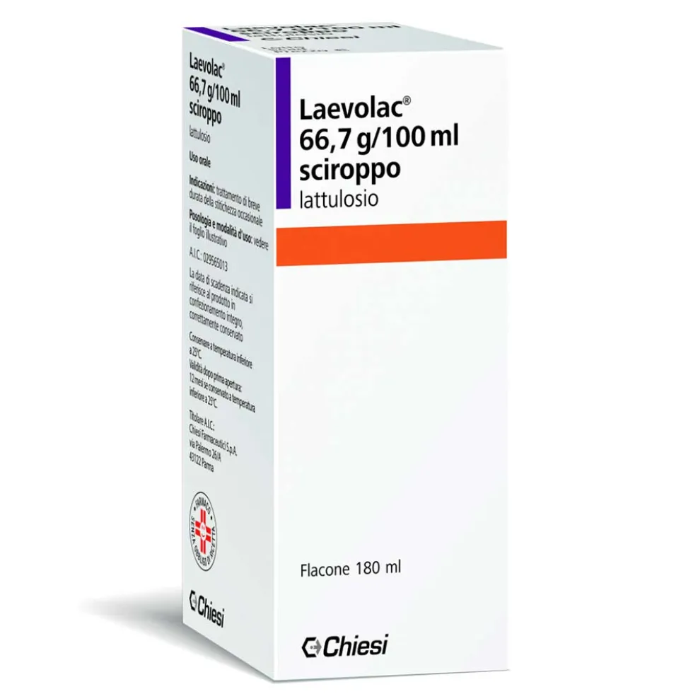 Laevolac 66,7g/100ml Lattulosio Sciroppo Trattamento Stitichezza Occasionale, 180ml