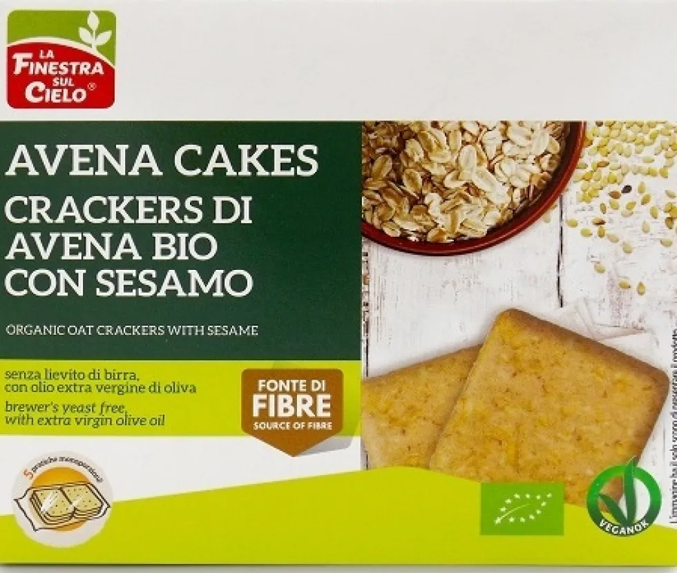 La Finestra sul cielo Avena Cakes Crackers di avena e sesamo, 250 g