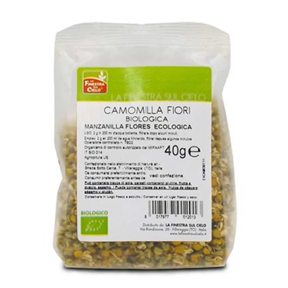 La Finestra Sul Cielo Camomilla fiori interi bio - Tisana rilassante per l'insonnia, 40 g