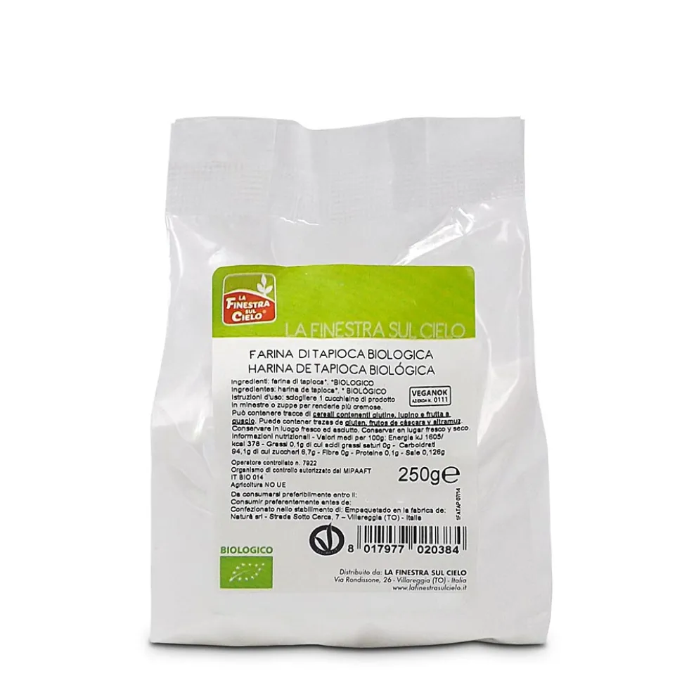 La Finestra Sul Cielo Farina di Tapioca Bio - Addensante senza glutine per zuppe e dolci, 250 g