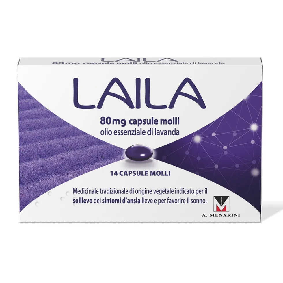 Laila per Ansia Lieve a base di Olio Essenziale di Lavanda, 14 Capsule Molli