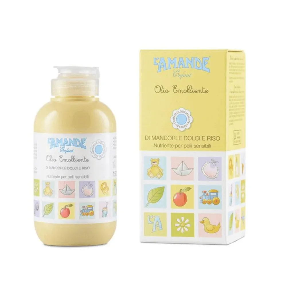 L'Amande Enfant - Olio Emolliente Corpoper Neonati e Bambini, 150ml