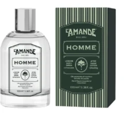 L'Amande Homme - Lozione dopobarba rinfrescante e tonificante per il viso, 100 ml