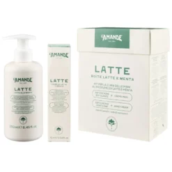 L'Amande Latte e Menta Kit Cofanetto Mani Sapone esfoliante 250 ml + Crema 75 ml