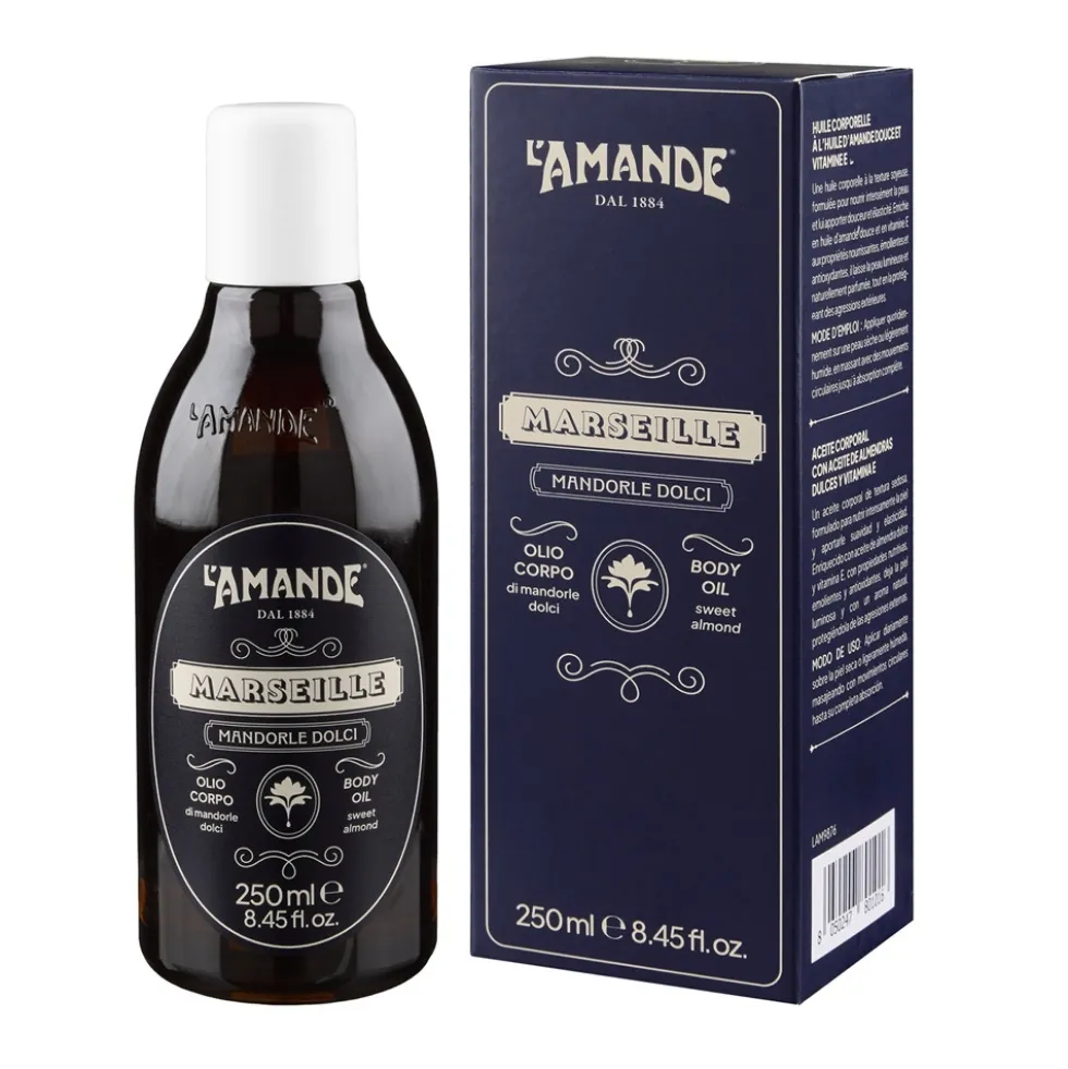 L'Amande Marseille Olio di Mandorle Dolci emolliente ed elasticizzante, 250 ml