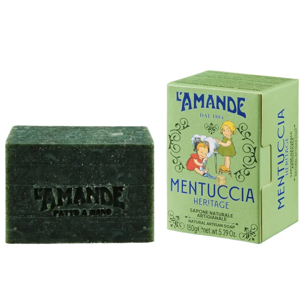 L'Amande Sapone naturale artigianale alla mentuccia detergente e tonificante, 150 g