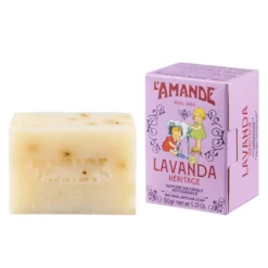 L'Amande Sapone Naturale Artigianale Lavanda detergente per viso e il corpo, 150 g
