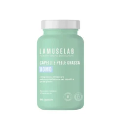 LaMuseLab Capelli e pelle grassa uomo - Integratore alimentare per il controllo del sebo, 90 capsule