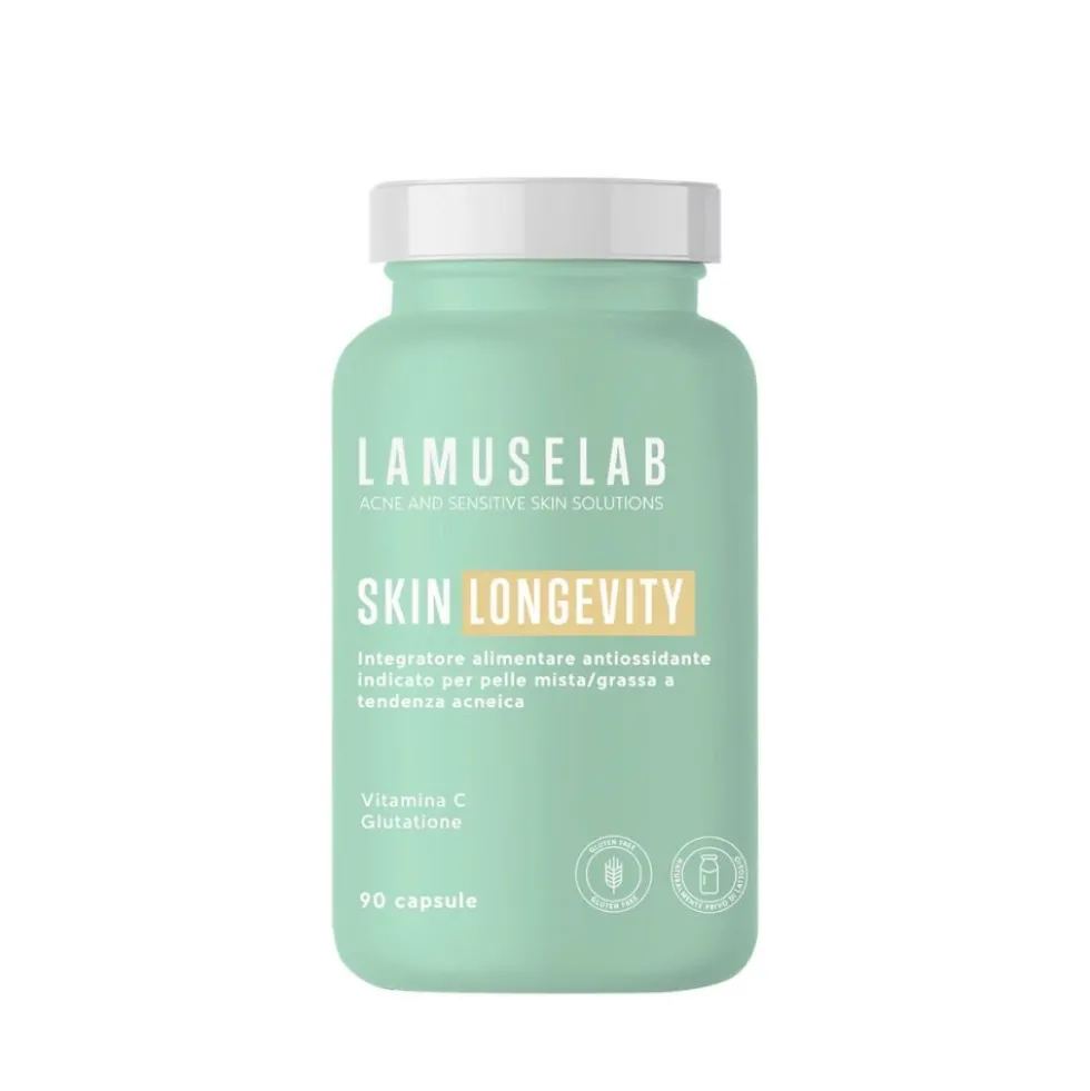 LaMuseLab Skin Logevity Integratore con Antiossidanti, 90 Cap