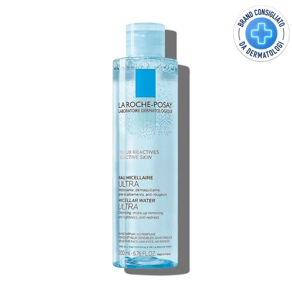 La Roche-Posay Acqua Micellare Ultra - Detergente e struccante viso per la pelle reattiva, 200 ml