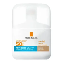 La Roche-Posay Anthelios Uvair Serum Sunscreen SPF50+ Siero Protezione Solare viso leggero colore Medium natural, 50ml