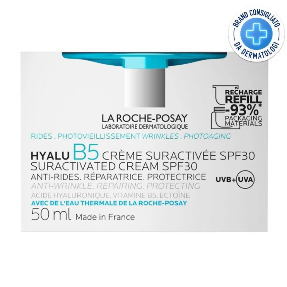 La Roche-Posay Hyalu B5 - Refill Crema Viso SPF30 Anti-rughe Riparatrice Protettiva, 50ml