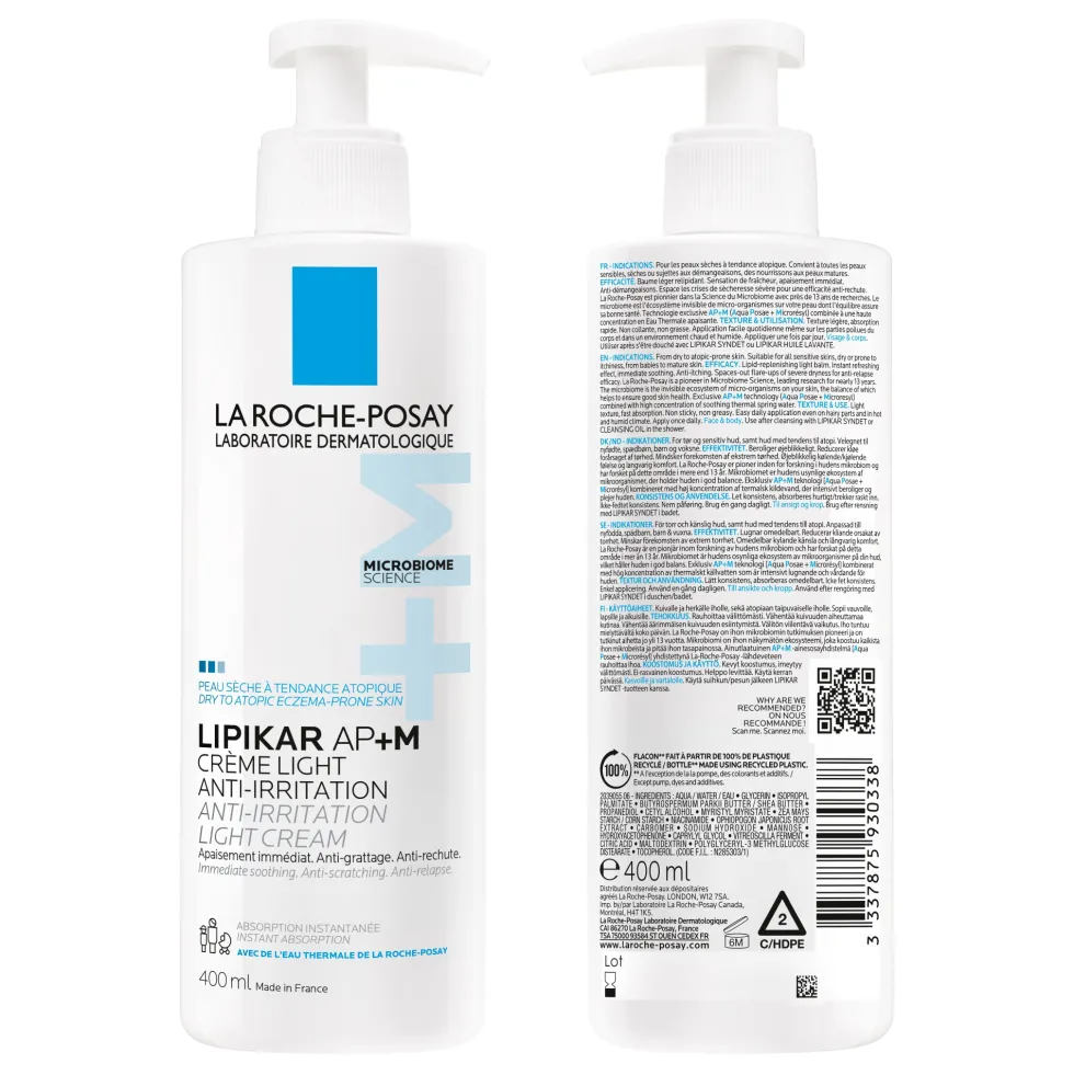 La Roche-Posay Lipikar AP+M Balsamo Leggero Anti-Irritazioni, 400ml