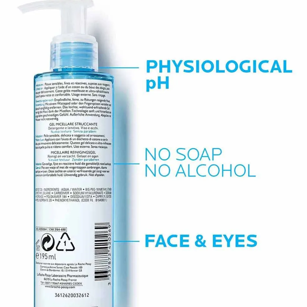 La Roche-Posay Rosaliac - Gel Lenitivo Struccante Micellare Viso e Occhi, 195ml