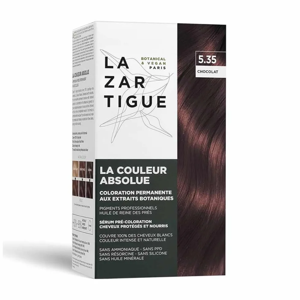 Lazartigue Il Colore Assoluto 5.35 Cioccolato - Tinta permanente per colorare i capelli, 1 kit