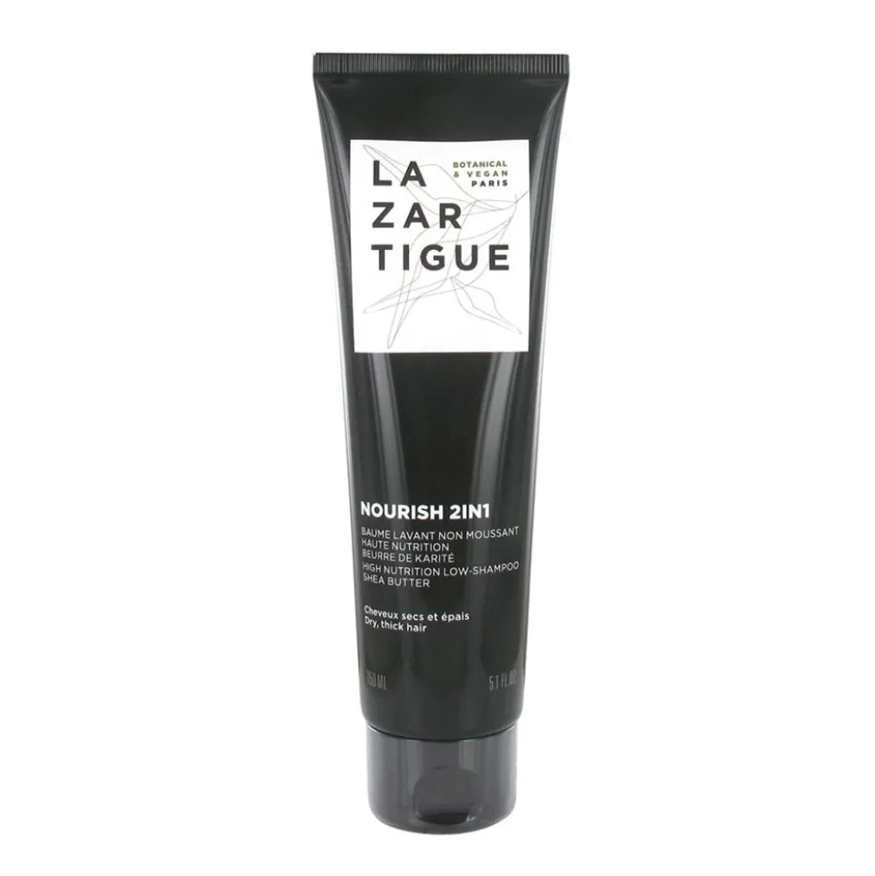 Lazartigue Nourish 2 in 1 - Balsamo detergente per nutrire i capelli secchi e folti, 150 ml