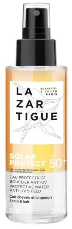 Lazartigue Solar Protect SPF50+ Acqua protettiva e scudo anti-UV per i capelli, 100 ml