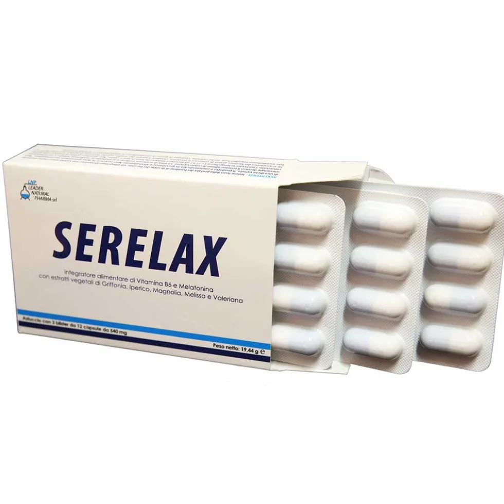 Leader Natural Pharma Serelax Integratore Ansia e Stress, 36 Capsule
