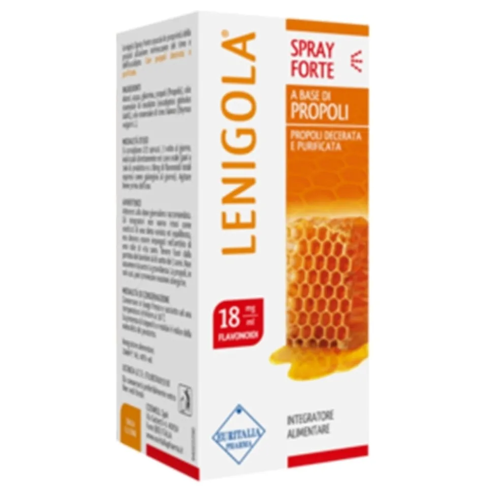 Lenigola Spray Forte - Integratore in spray con propoli per il benessere della gola, 20 ml