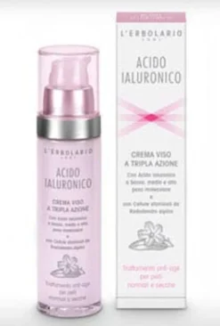 L'Erbolario Acido Ialuronico - Crema viso anti-età per pelli normali e secche, 50 ml