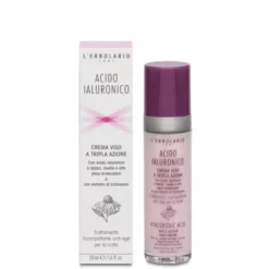 L'Erbolario Acido Ialuronico - Crema da notte per il viso ad azione anti-rughe e idratante, 50 ml