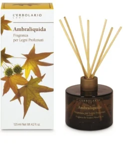 L'Erbolario Ambraliquida - Profumatore d'ambiente con legnetti dalle note legnose e ambrate, 125 ml